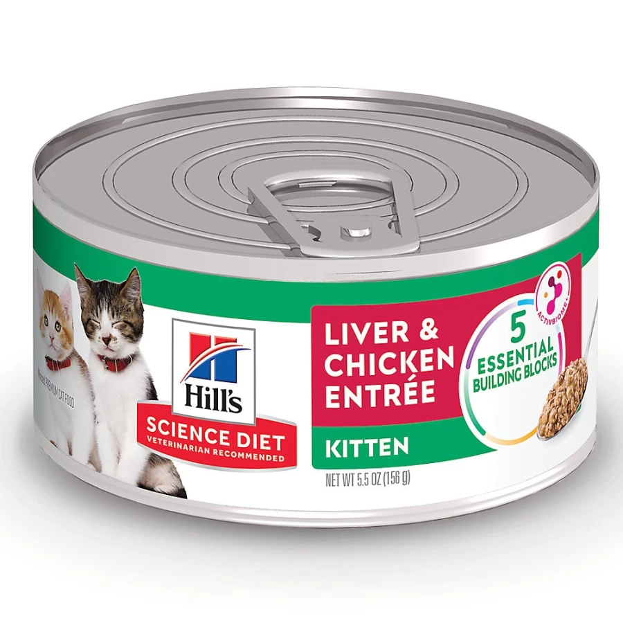 PetSmart Hill's Science Diet Kitten Wet Food - Minced Chicken Recipe, 5.5 oz Can, High-Protein Nutrition for Growing Cats