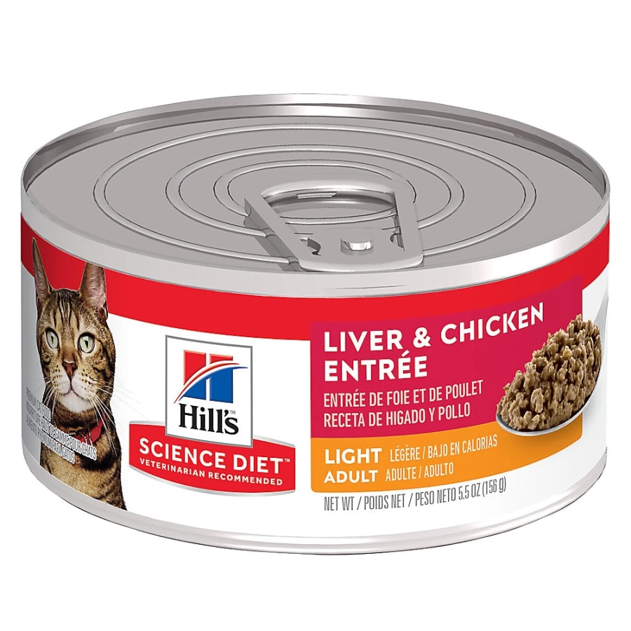 PetSmart Hill's Science Diet Light Adult Wet Cat Food - Minced Chicken Recipe, 5.5 oz Can, Healthy Weight Management