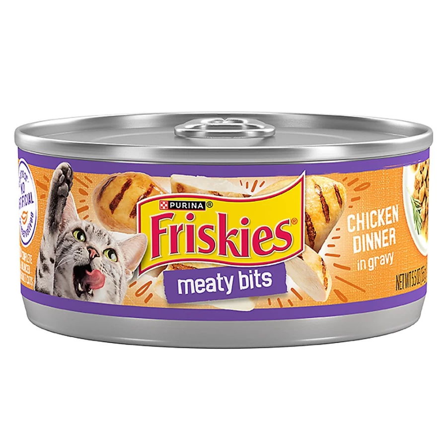 Purina Friskies Meaty Bits Adult Wet Cat Food 6.04 oz Can - Savory Pate for Cats at PetSmart