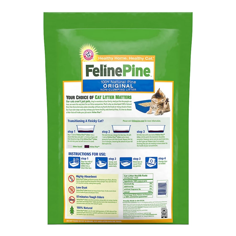 PetSmart Feline Pine Scented Non-Clumping Cat Litter - Natural Pine, Low Dust, Eco-Friendly