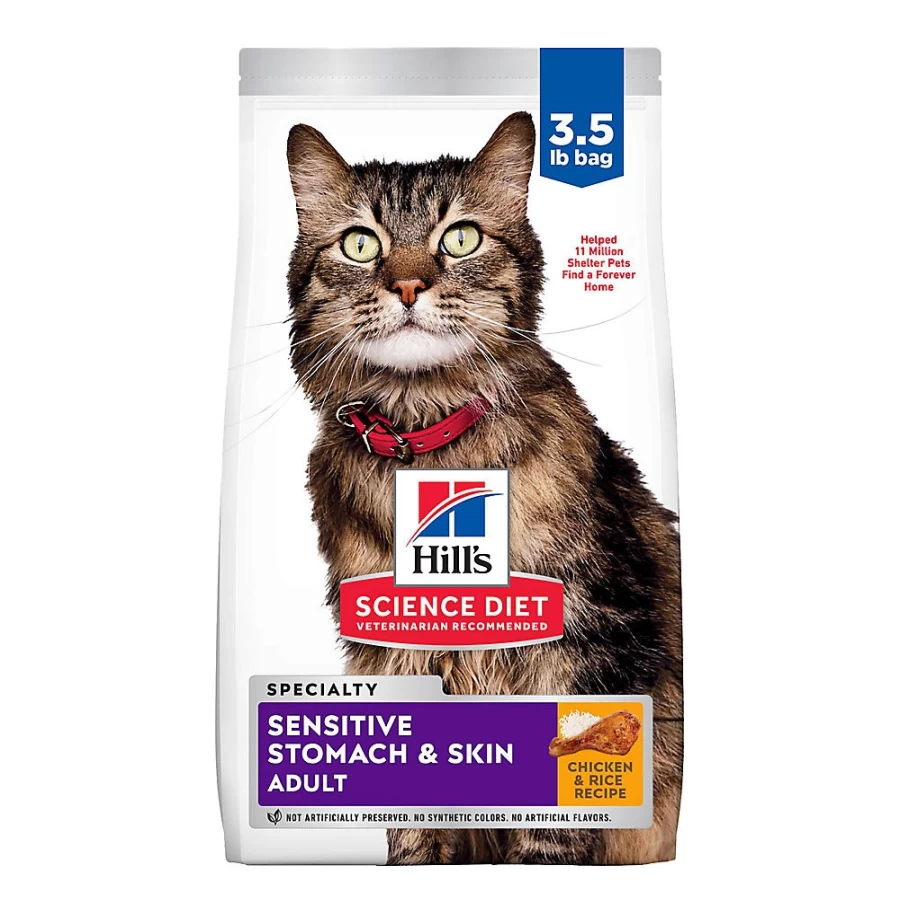 PetSmart Hill's Science Diet Adult Dry Cat Food for Sensitive Stomach & Skin - Chicken Recipe