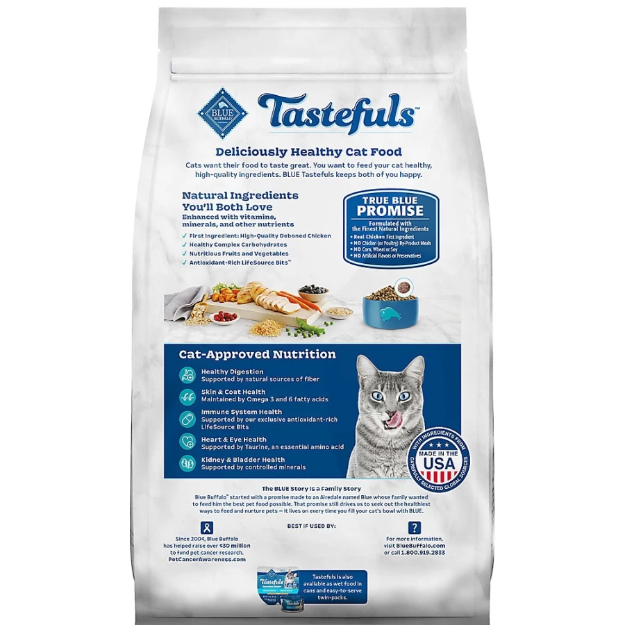 PetSmart Blue Buffalo Tastefuls Adult Dry Cat Food - Natural Chicken Recipe, High Protein for Cats