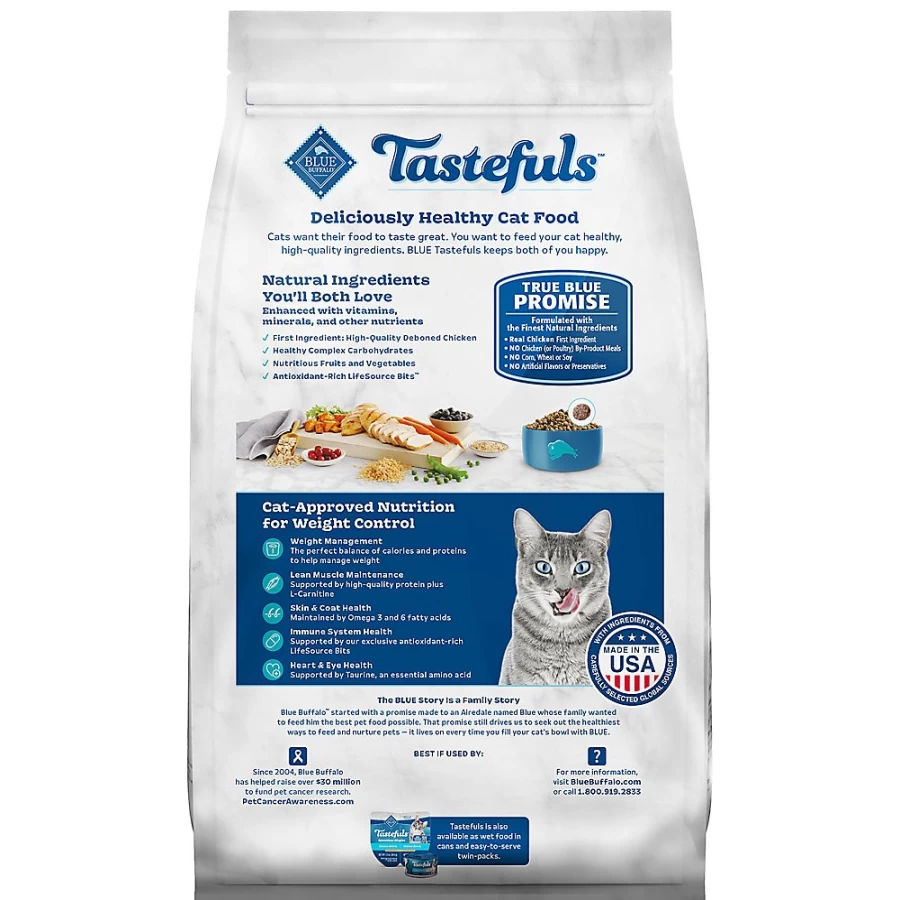PetSmart Blue Buffalo Tastefuls Adult Dry Cat Food - Natural Chicken Recipe, High Protein for Cats