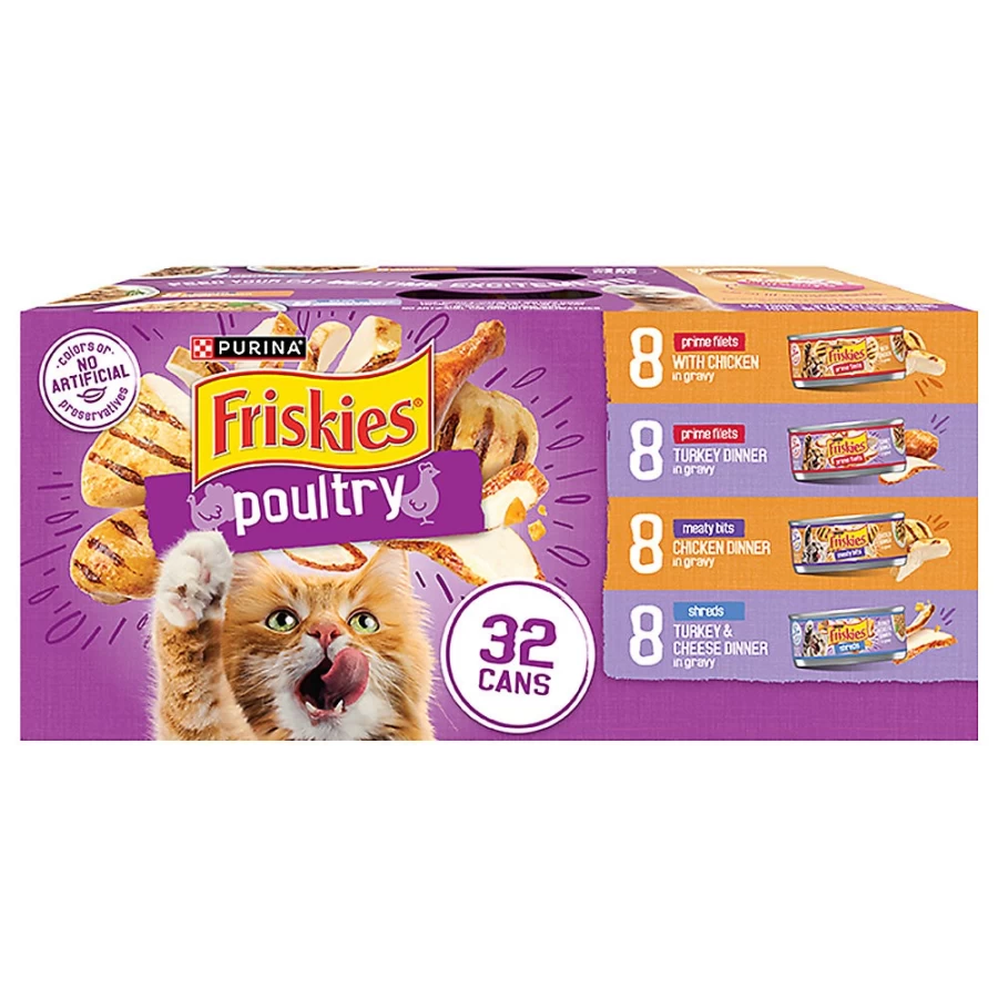 PetSmart Purina Friskies Adult Wet Cat Food, High-Protein Recipe with Real Meat, 12.93 lb. Bulk Pack