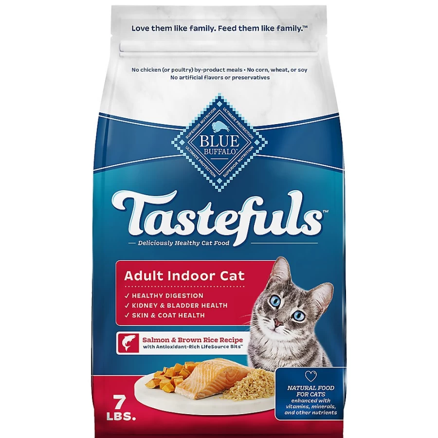 PetSmart Blue Buffalo Tastefuls Adult Dry Cat Food - Natural Salmon Recipe, High Protein for Indoor & Outdoor Cats