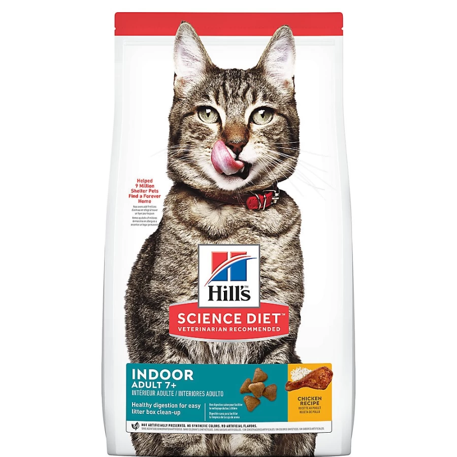 PetSmart Hill's Science Diet Adult 7+ Indoor Senior Dry Cat Food - Chicken Recipe for Mature Cats