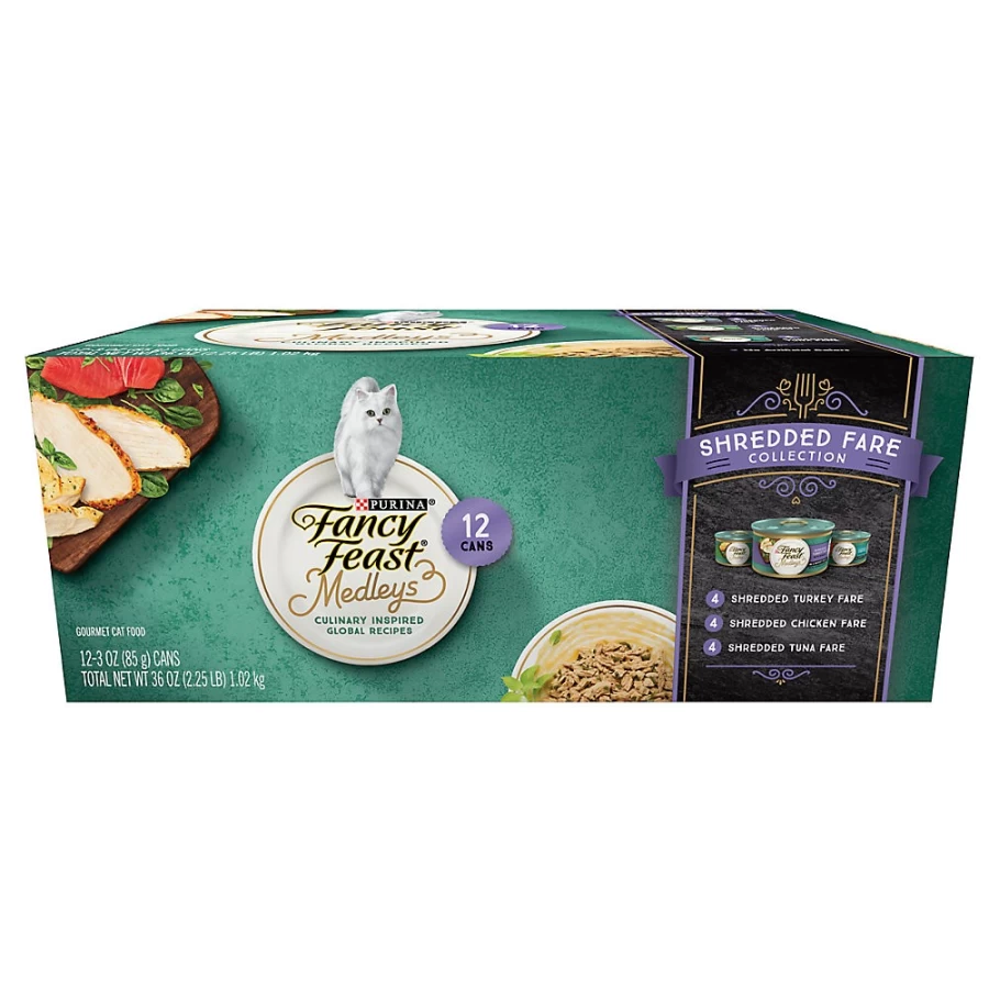 PetSmart Fancy Feast Medleys Adult Wet Cat Food Variety Pack - 2.64 lb Case, Gourmet Gravy & Flaked Recipes