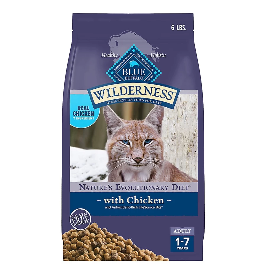 PetSmart Blue Buffalo Wilderness Grain-Free Adult Dry Cat Food with Chicken - High Protein Natural Recipe