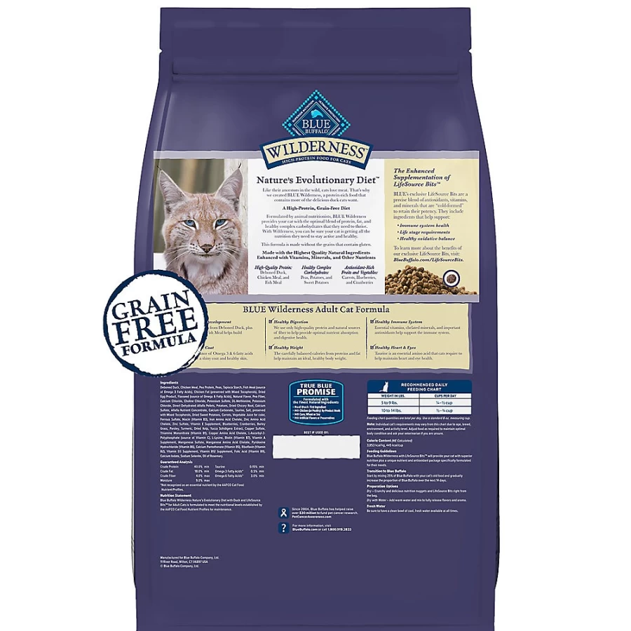 PetSmart Blue Buffalo Wilderness Grain-Free Adult Dry Cat Food with Chicken - High Protein Natural Recipe