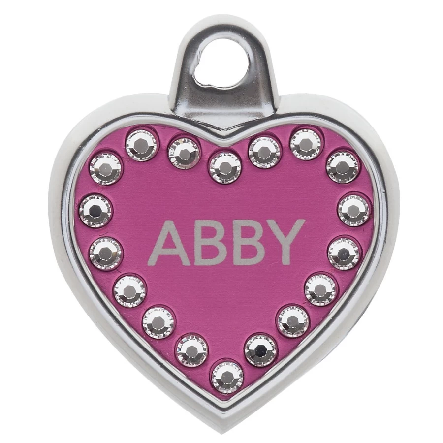 "PetSmart Personalized Pet ID Tag - Custom Small Heart Blingz Collection by TagWorks"