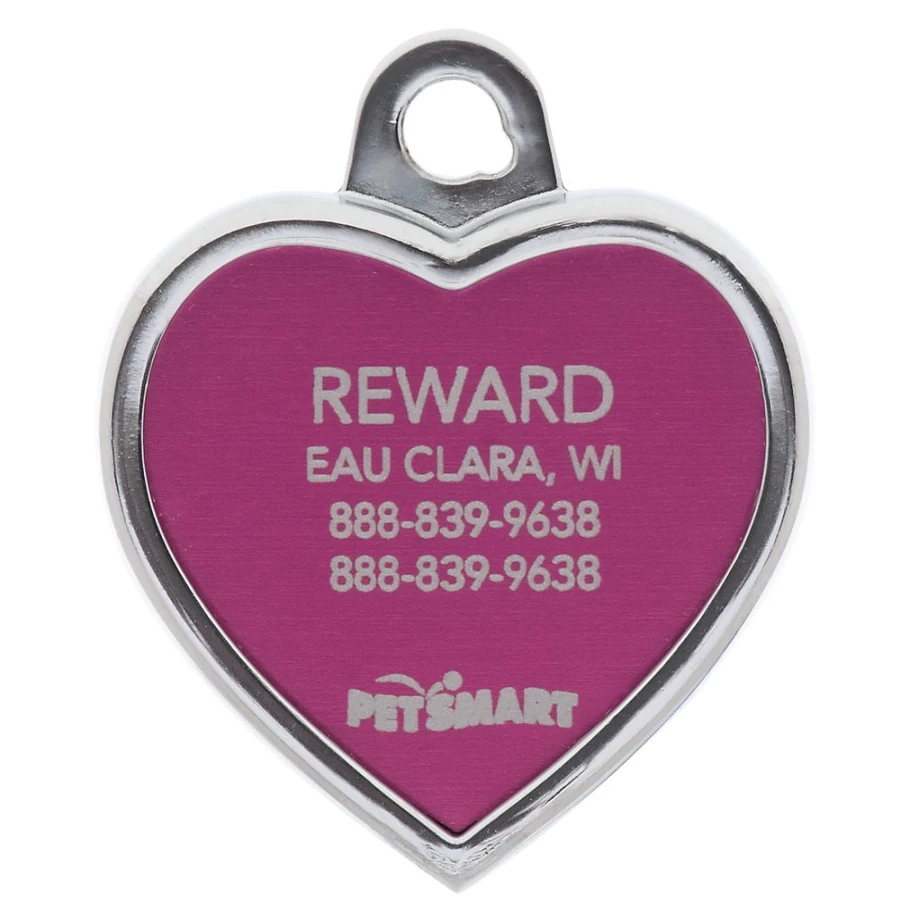 "PetSmart Personalized Pet ID Tag - Custom Small Heart Blingz Collection by TagWorks"