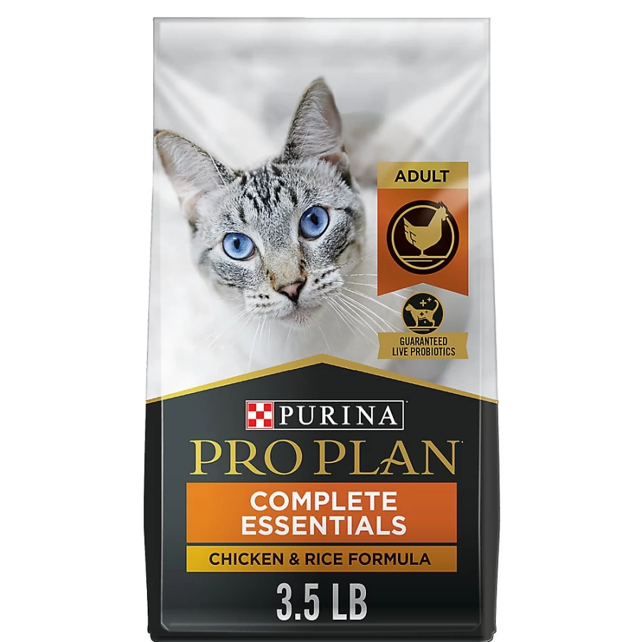Purina Pro Plan Complete Essentials Adult Dry Cat Food with Chicken & Rice - Vitamins & Probiotics for Cats - Petsmart