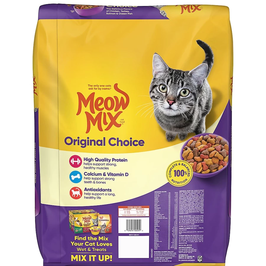 PetSmart Meow Mix Original Choice Dry Cat Food - Chicken, Turkey, Salmon & Ocean Fish Blend for All Life Stages