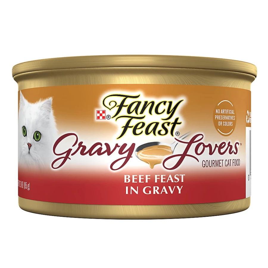 PetSmart Fancy Feast Gravy Lovers Wet Cat Food for All Life Stages - 3.33 oz. Can, Vitamin-Enriched Gourmet Gravy