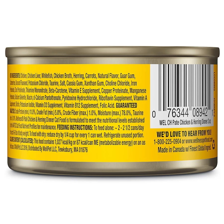 "PetSmart Wellness Complete Health Grain-Free Natural Pate Cat Food for Optimal Feline Nutrition"