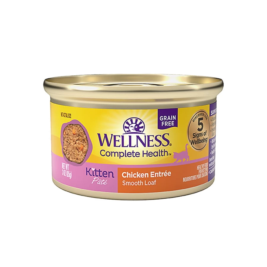 PetSmart Wellness Complete Health Grain-Free Kitten Wet Food Pate - Natural, 3 oz Cans for Optimal Feline Nutrition