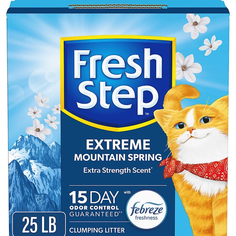 PetSmart Fresh Step Extreme Clumping Clay Cat Litter with Febreze, Mountain Spring Scented, Low Dust Formula for Odor Control