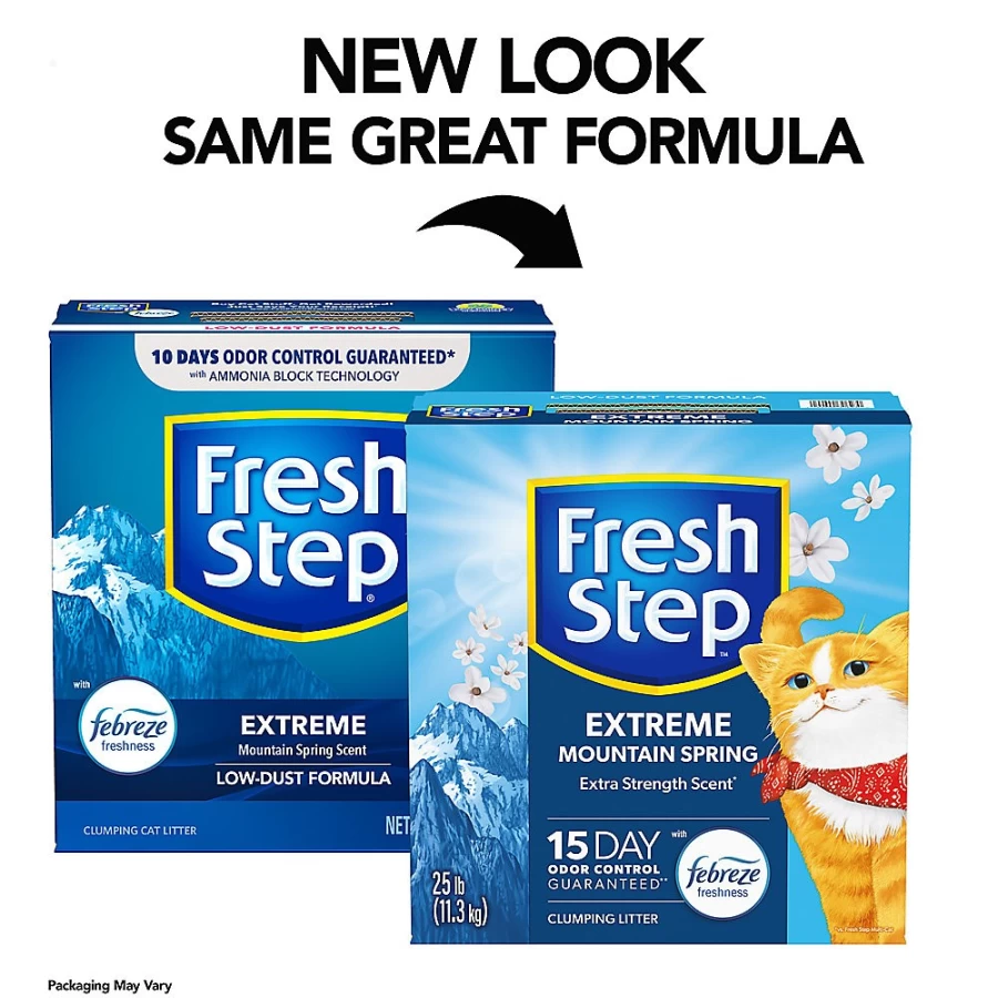 PetSmart Fresh Step Extreme Clumping Clay Cat Litter with Febreze, Mountain Spring Scented, Low Dust Formula for Odor Control
