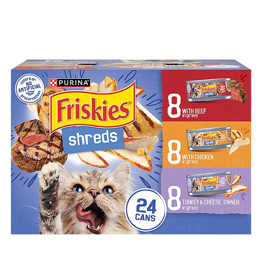 Purina Friskies Adult Wet Cat Food Variety Pack, 9.4 lb Bulk Case | Savory Chicken & Beef Recipes | PetSmart