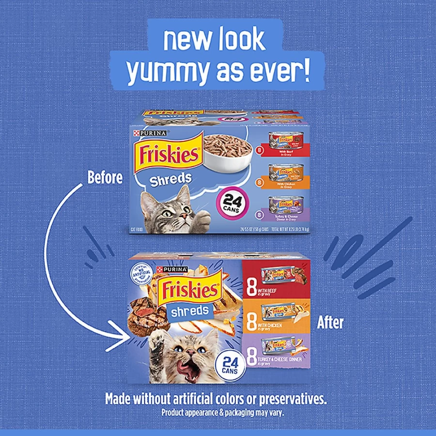 Purina Friskies Adult Wet Cat Food Variety Pack, 9.4 lb Bulk Case | Savory Chicken & Beef Recipes | PetSmart