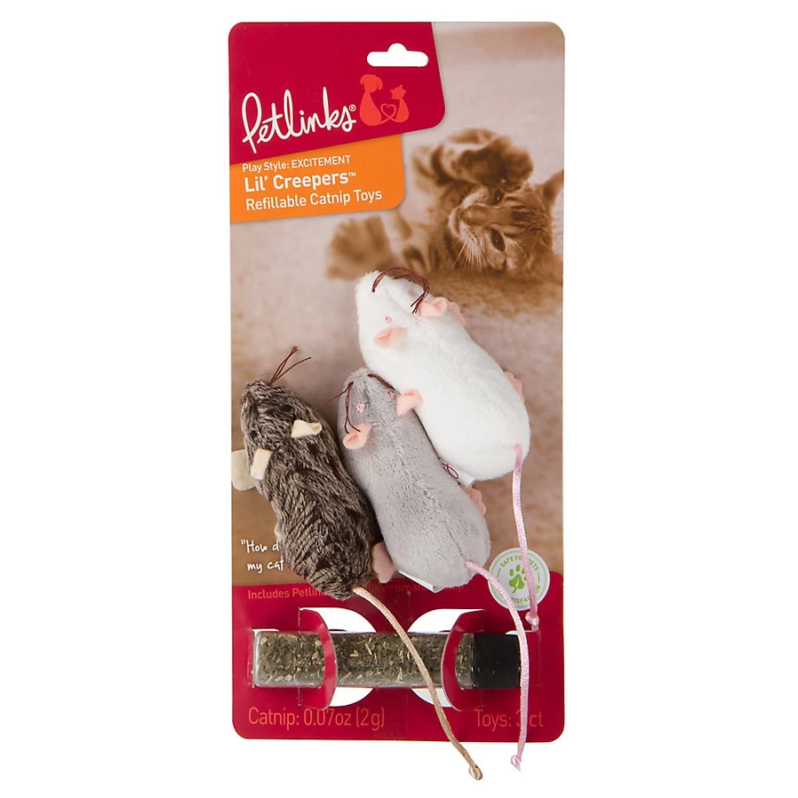 PetSmart Lil Creeperstrade; 3-Pack Interactive Cat Toy Mice for Play & Hunting