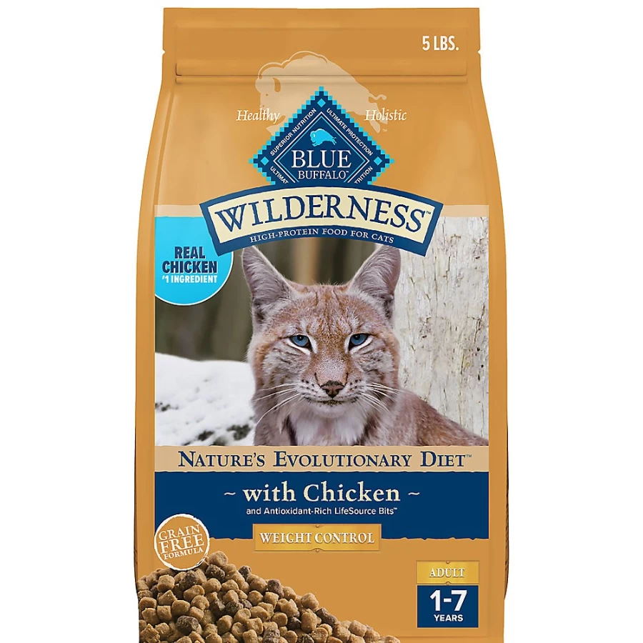 PetSmart Blue Buffalo Wilderness Grain-Free Adult Dry Cat Food, High-Protein Chicken Recipe for Indoor & Outdoor Cats