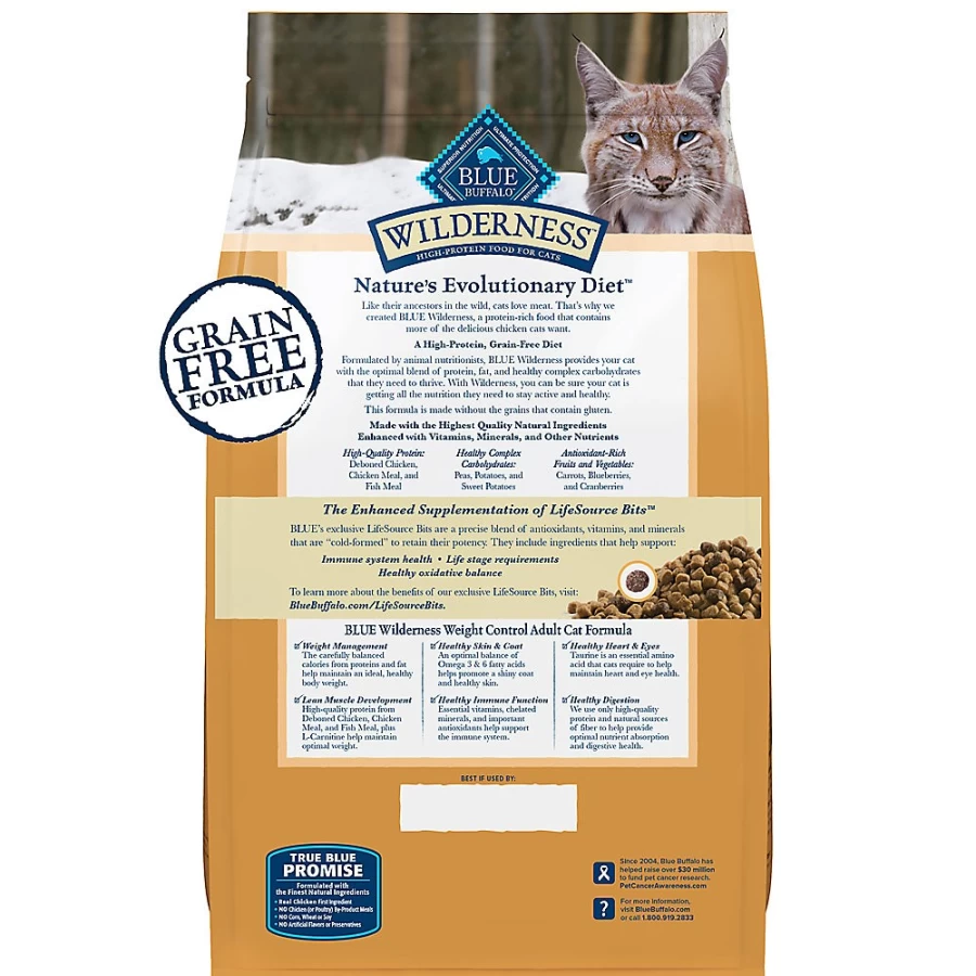 PetSmart Blue Buffalo Wilderness Grain-Free Adult Dry Cat Food, High-Protein Chicken Recipe for Indoor & Outdoor Cats