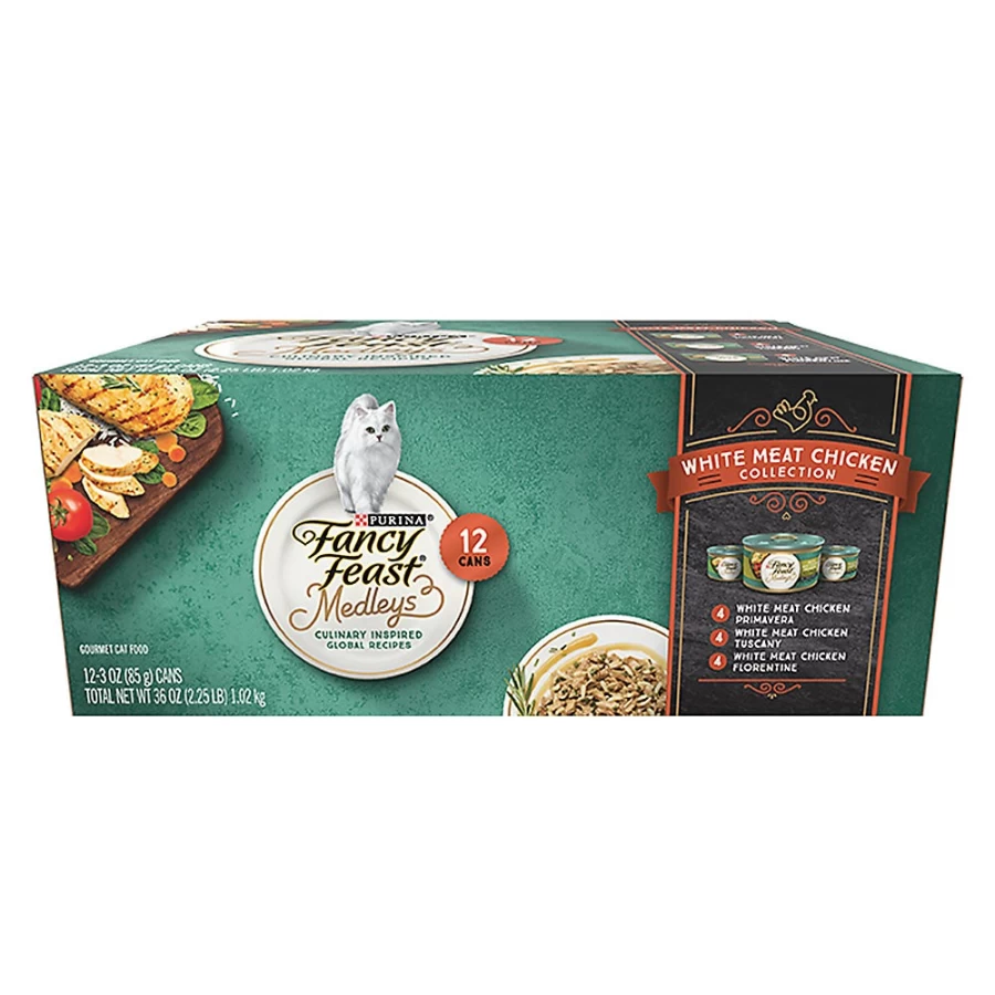 PetSmart Fancy Feast Medleys Adult Wet Cat Food Variety Pack - 2.8 lb. Case, Gourmet Flavor Selection