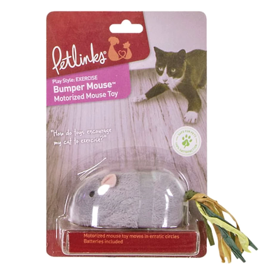 PetSmart Motorized Bumper Mouse Cat Toy - Interactive Electronic Pet Play for Cats
