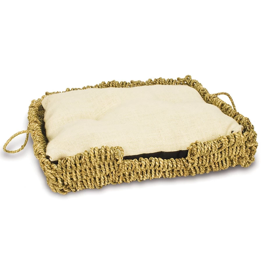 PetSmart WARE Seagrass & Burlap Cat Bed - Natural Fiber Pet Bed for Cats