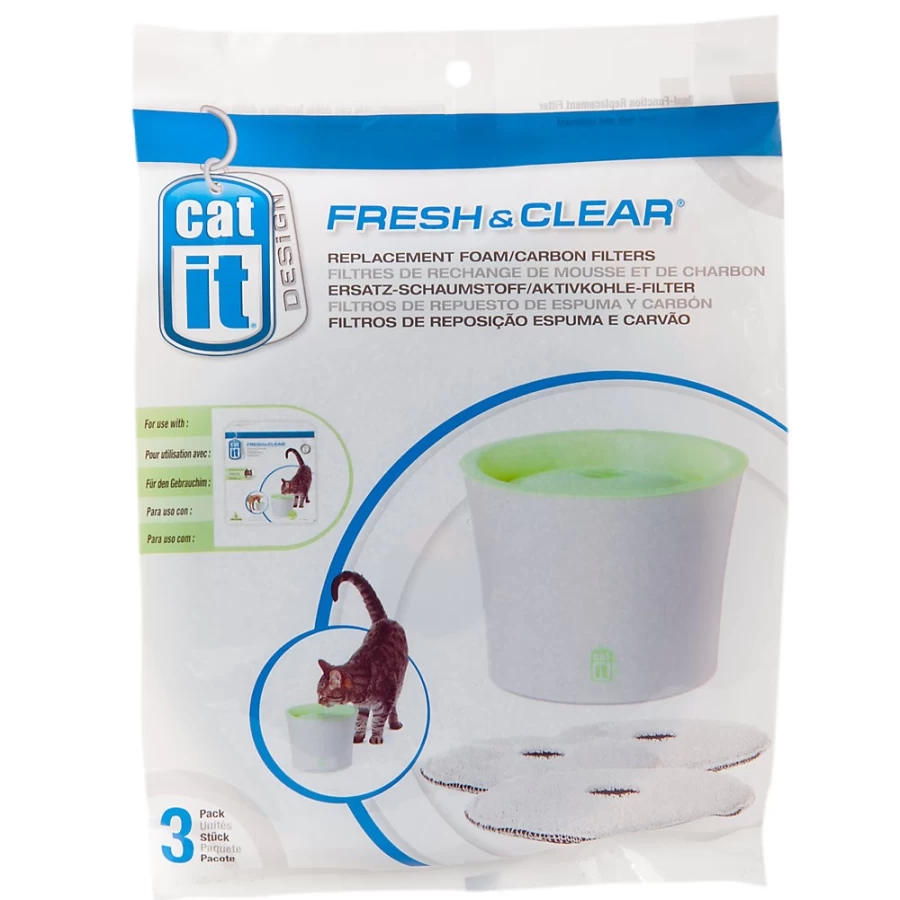 PetSmart Catit Fresh & Clear Cat Water Fountain Replacement Filters – Carbon & Foam Multi-Pack