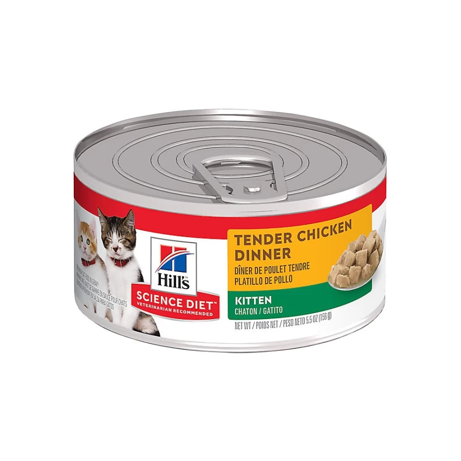 PetSmart Hill's Science Diet Kitten Wet Food - Chicken Chunks in Gravy, 5.5 oz Can, High-Protein Nutrition for Growing Cats