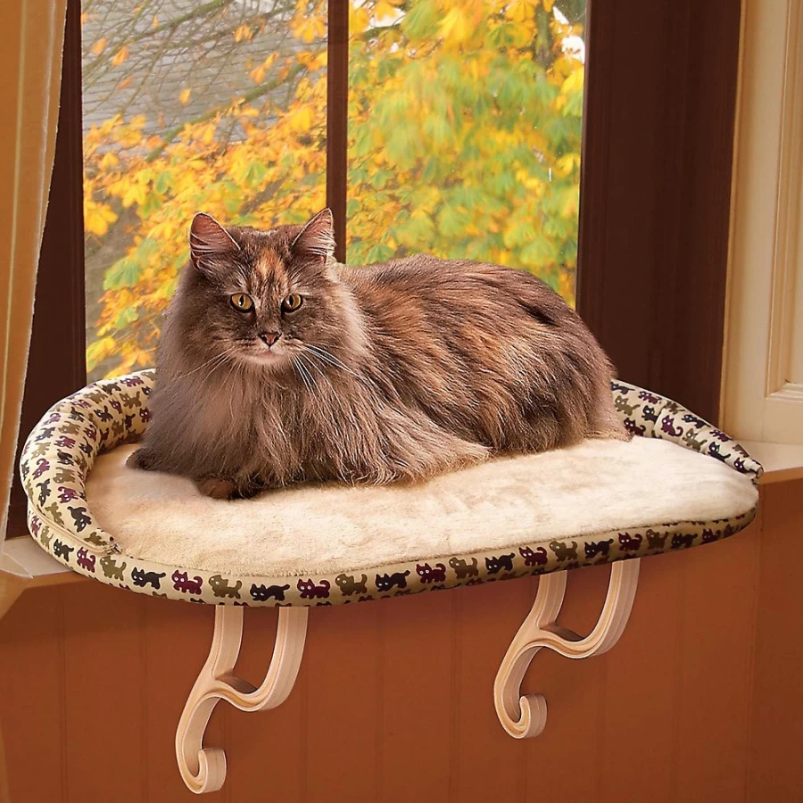 PetSmart Kitty Sill Deluxe Plush Bolster Cat Bed for Comfortable Feline Nap