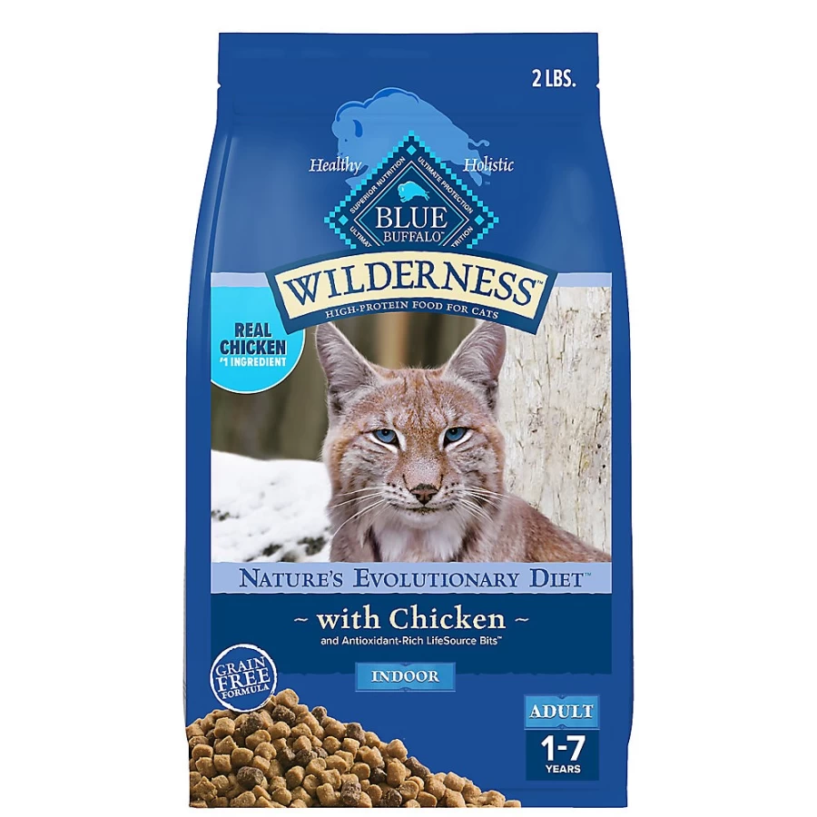 PetSmart Blue Buffalo Wilderness Grain-Free Adult Dry Cat Food, High-Protein Chicken Recipe for Indoor & Outdoor Cats