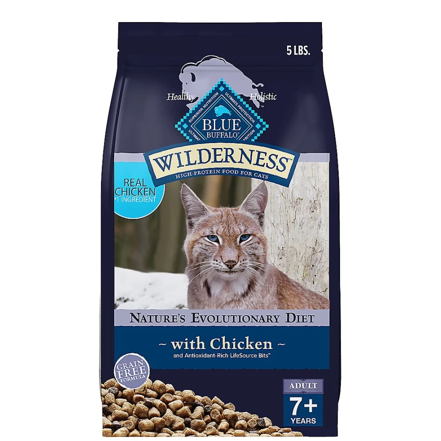PetSmart Blue Buffalo Wilderness Grain-Free Adult Dry Cat Food, High-Protein Chicken Recipe for Indoor & Outdoor Cats