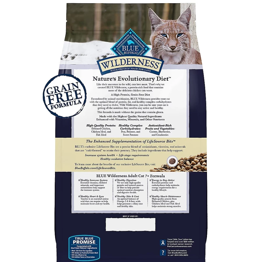 PetSmart Blue Buffalo Wilderness Grain-Free Adult Dry Cat Food, High-Protein Chicken Recipe for Indoor & Outdoor Cats