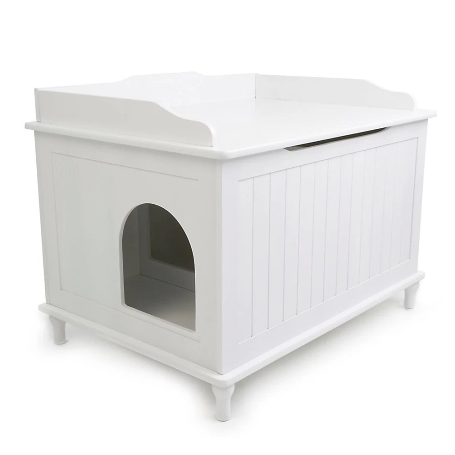 Premium Designer Cat Litter Box Enclosure - Stylish PetSmart Hidden Litter Box Furniture for Discreet Odor Control