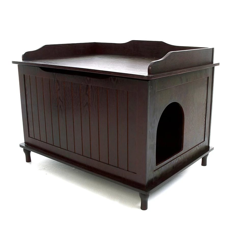 Premium Wooden Cat Litter Box Enclosure - Stylish Designer Catbox by PetSmart
