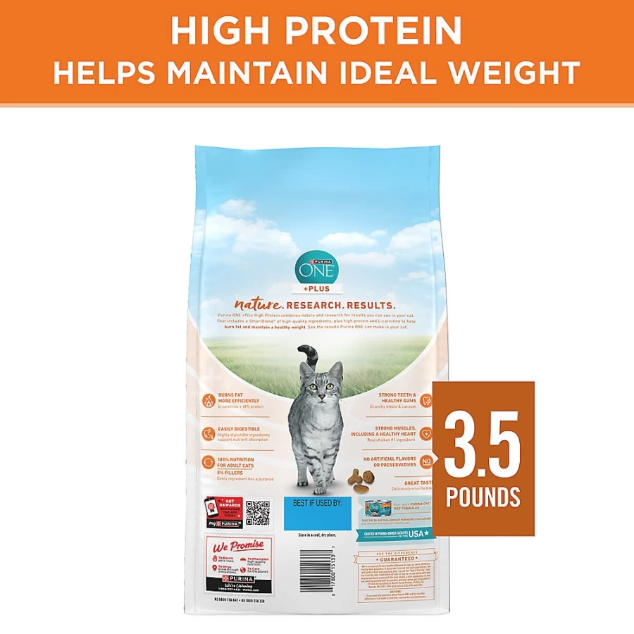 Purina ONE Ideal Weight High-Protein Adult Dry Cat Food with Turkey - Natural Recipe for Healthy Weight | PetSmart