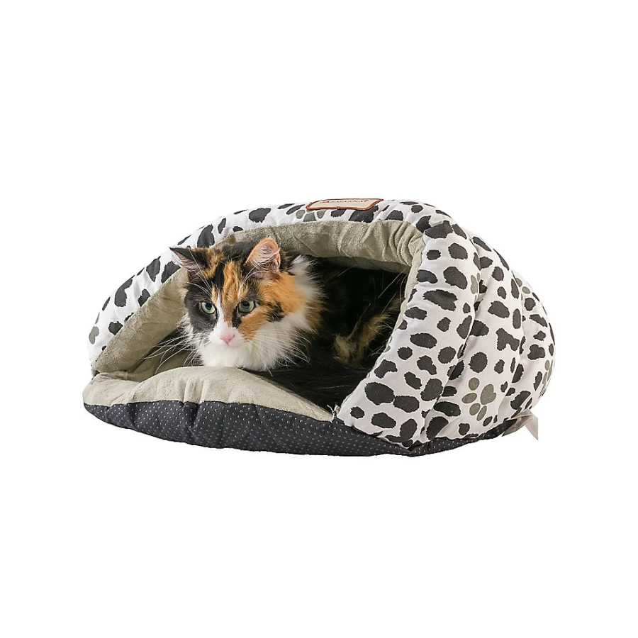 PetSmart Armarkat Sage Green Faux Suede Cat Bed with Paw Print Design