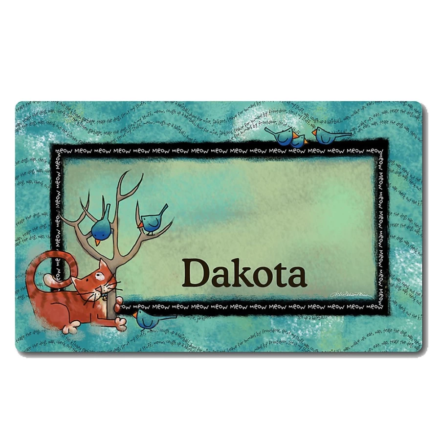 "PetSmart Drymate Personalized Cat Mat for Birds - Custom Non-Slip Pet Feeding Mat"