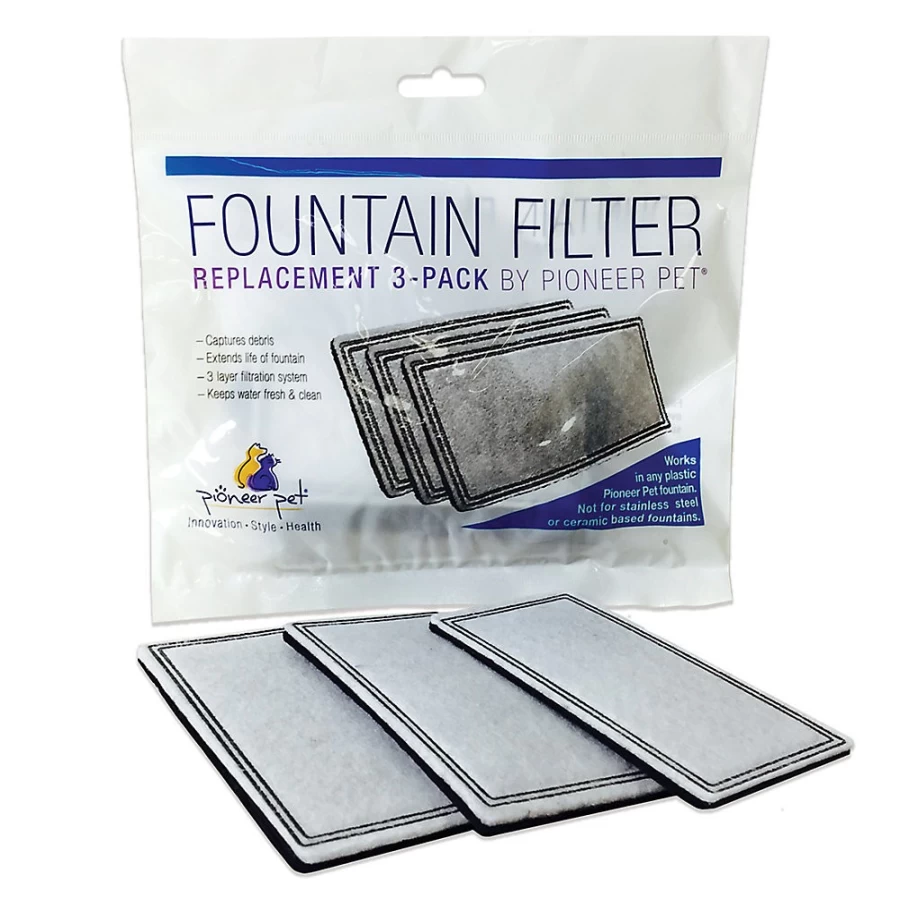 PetSmart Pioneer Pet Raindrop Plastic Fountain Replacement Filters - 3 Pack for Cats & Dogs