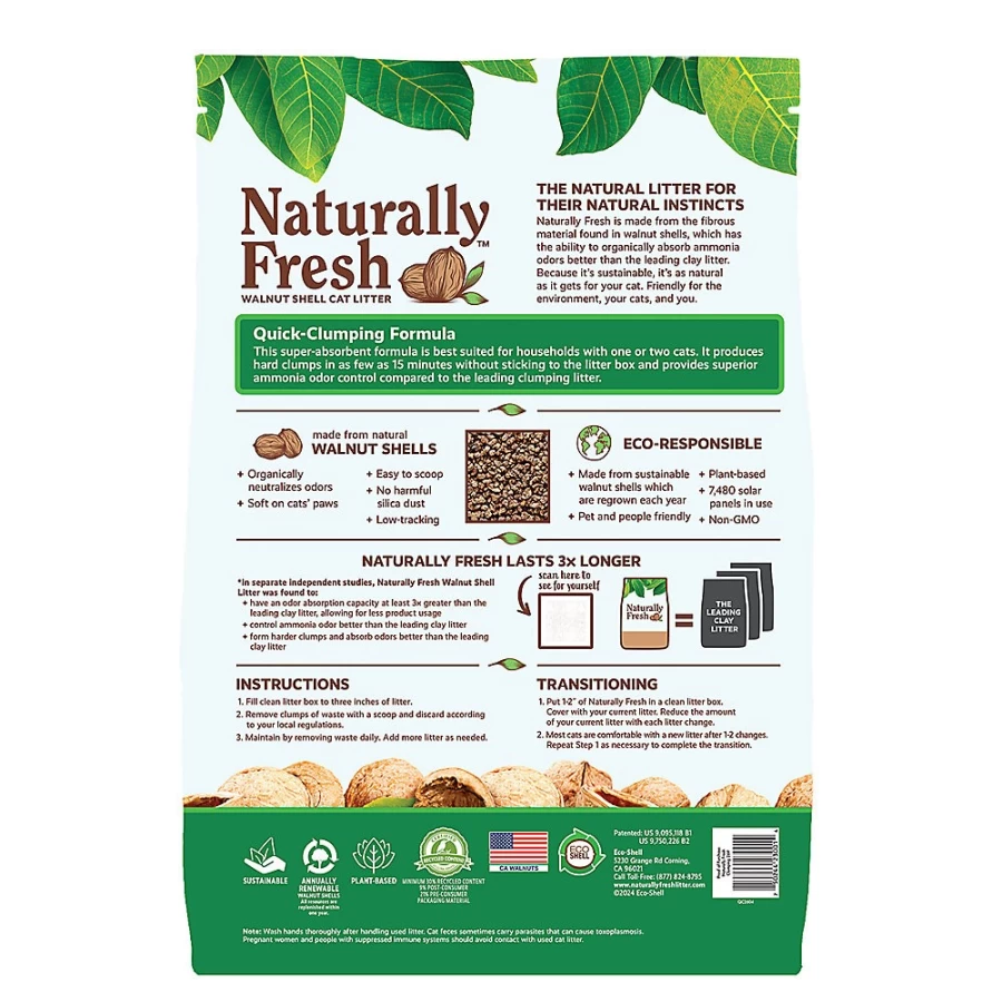 PetSmart Naturally Fresh Clumping Walnut Cat Litter - Low Dust, Eco-Friendly, Natural Odor Control