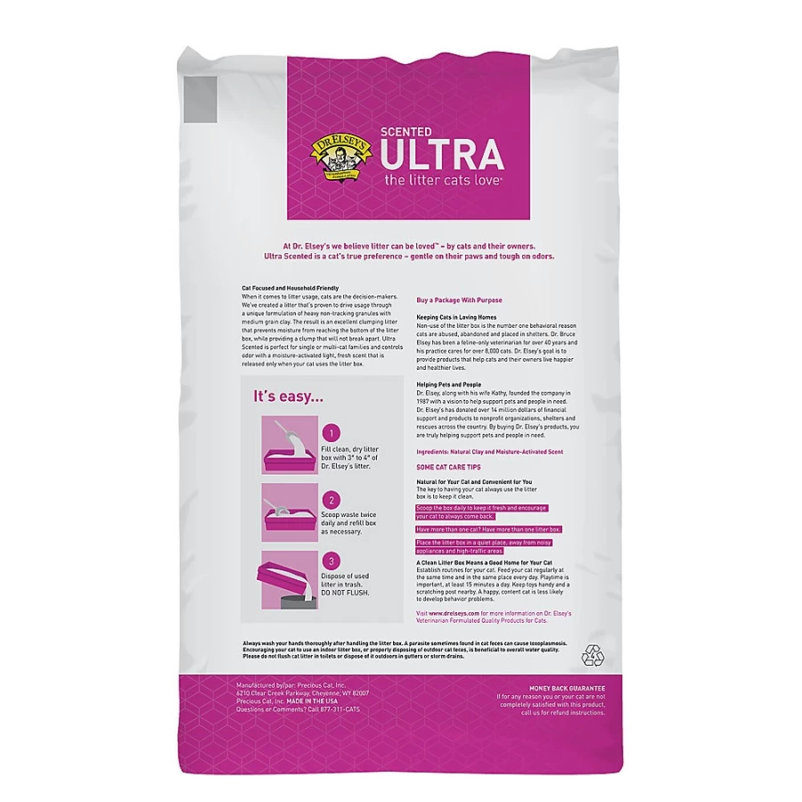PetSmart Dr. Elsey's Precious Cat Ultra Clumping Clay Litter - Scented, Low Dust, Multi-Cat, Low Tracking Formula