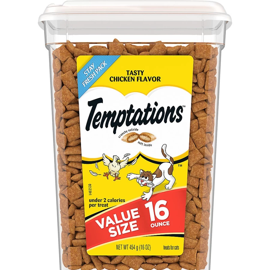 PetSmart Classic Adult Cat Treats - Soft & Crunchy Chicken Flavor, Irresistible Temptations for Cats