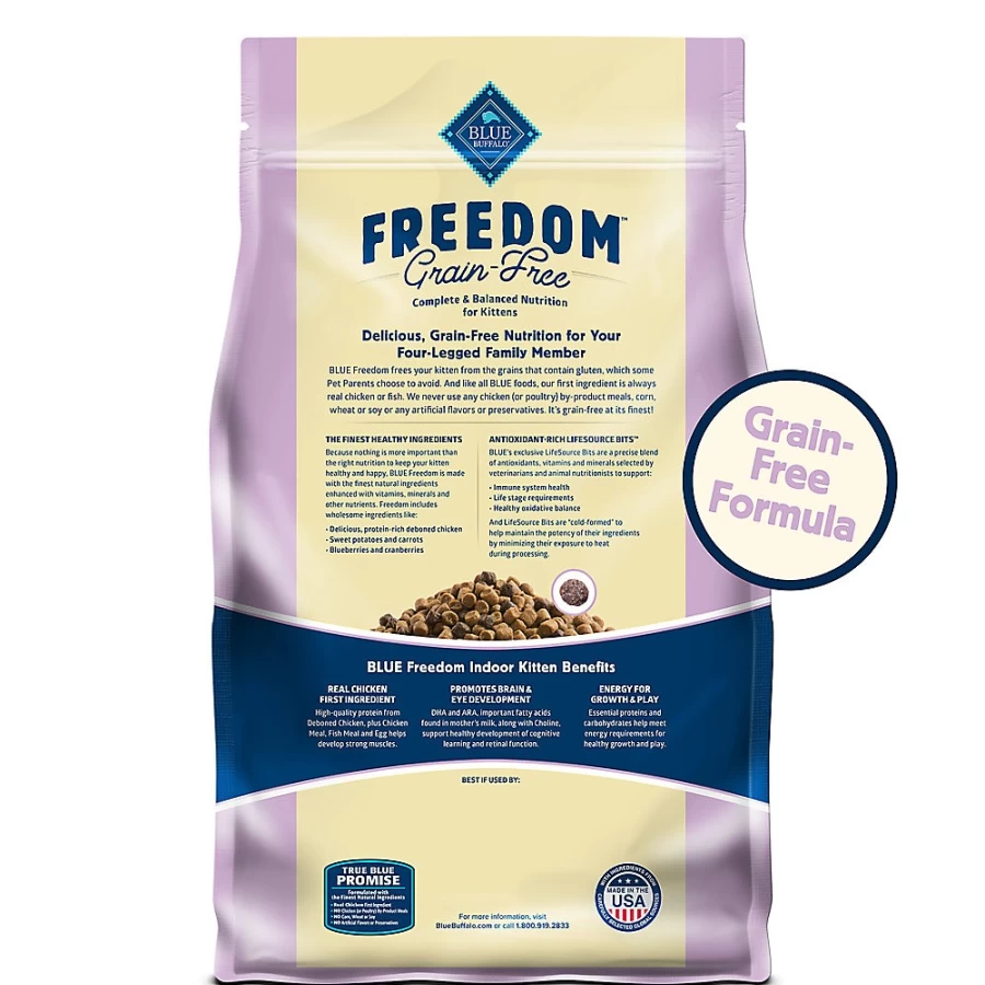 PetSmart Blue Buffalo Freedom Grain Free Kitten Dry Cat Food - Chicken Recipe for Healthy Growth