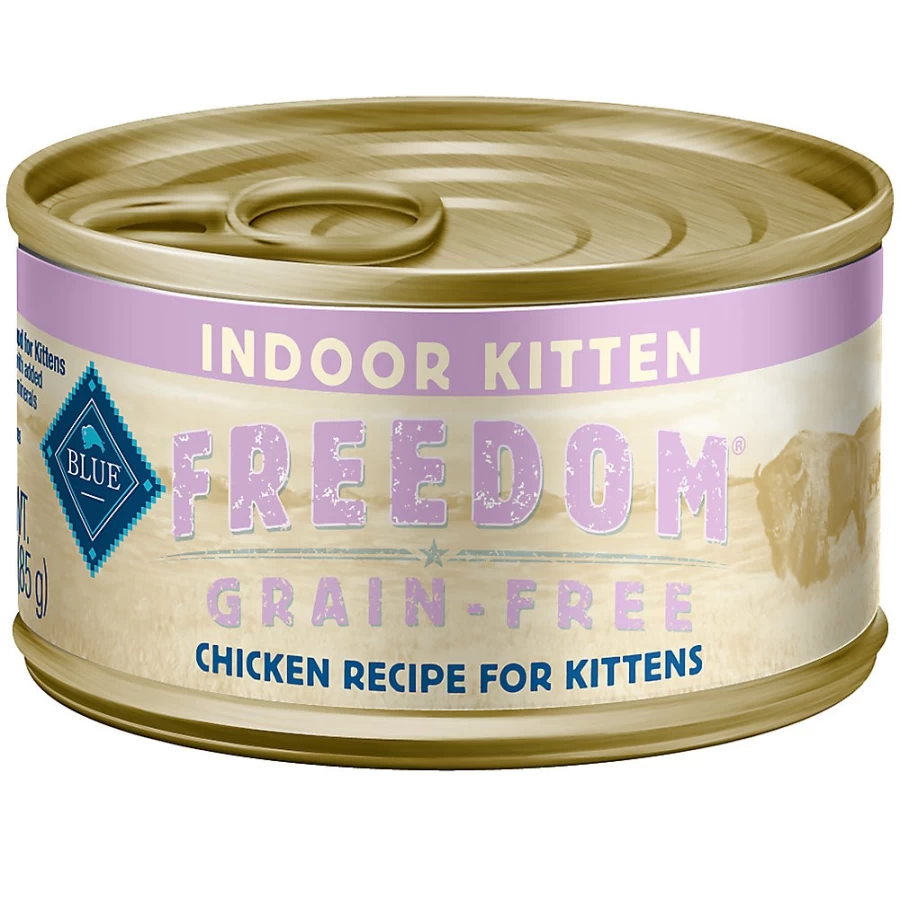 PetSmart Blue Buffalo Freedom Grain Free Kitten Wet Cat Food, 3 Oz. Can - Natural Chicken Recipe for Healthy Growth