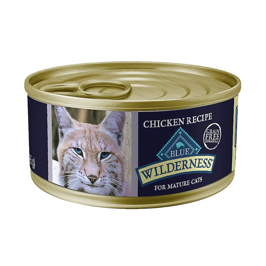 PetSmart Blue Buffalo Wilderness Grain-Free Senior Wet Cat Food, 5.5 Oz - High Protein Natural Recipe for Mature Cats