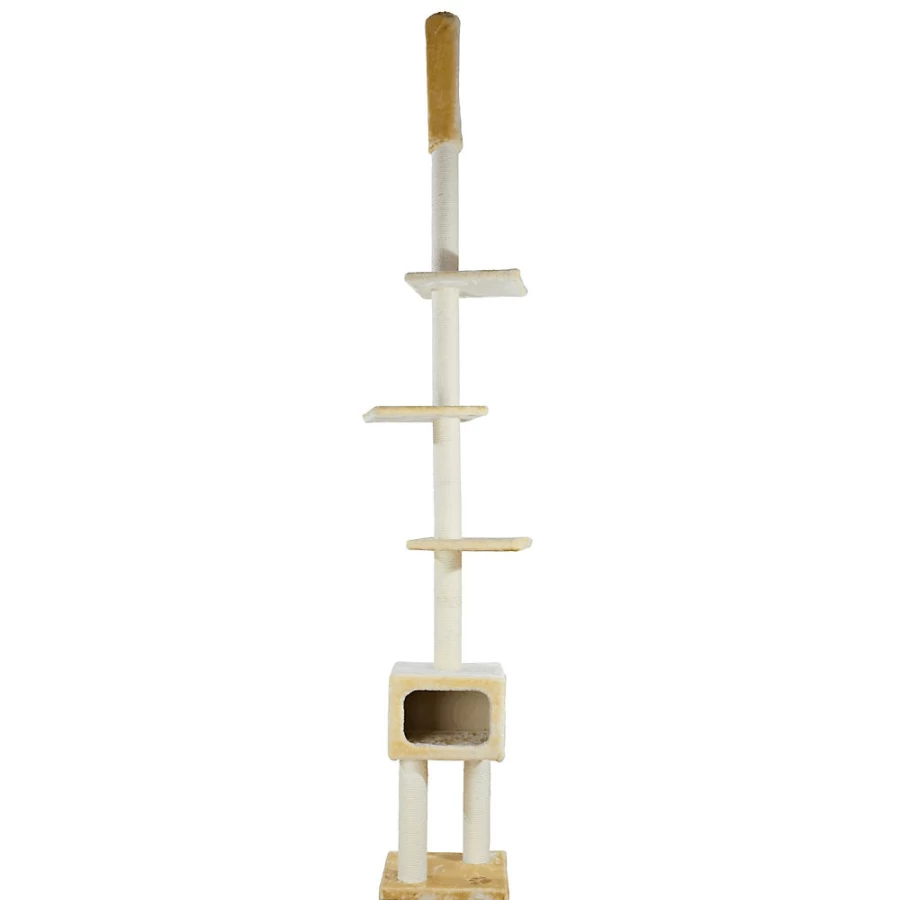 PetSmart Trixie Santander Adjustable Floor-to-Ceiling Cat Climbing Tree for Indoor Cats, Beige