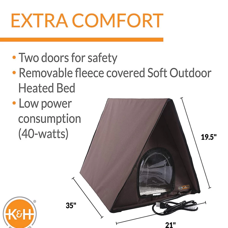PetSmart Outdoor A-Frame Cat Bed for Indoor & Outdoor Use - Cozy & Durable KH Pet Products Design